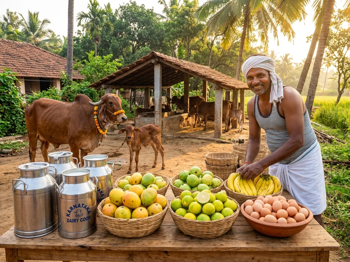 Farm produce and dairy creating consistent daily income